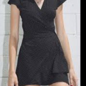 robbie brandy black wrap dress